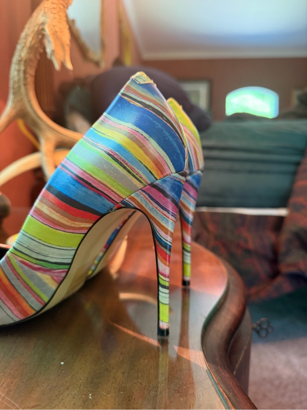 Aldo Multicolor Striped Pointed-Toe Pumps - Picture 4 of 4